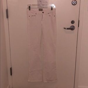 Paige Classic Rise Boot Cut White Jeans